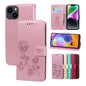 Rose Embossed Flip PU Leather Phone Case, For iPhone 15 Pro Max, For iPhone 15 Pro, For iPhone 15 Plus, For iPhone 15