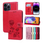 Rose Embossed Flip PU Leather Phone Case, For iPhone 15 Pro Max, For iPhone 15 Pro, For iPhone 15 Plus, For iPhone 15