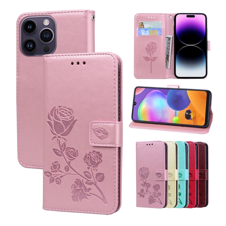 Rose Embossed Flip PU Leather Phone Case