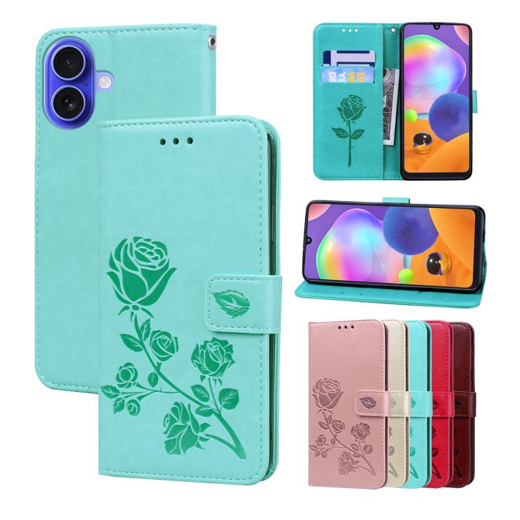 Rose Embossed Flip PU Leather Phone Case, For iPhone 18 Pro / 17 Pro, For iPhone 18 Pro Max / 17 Pro Max, For iPhone 17e / 16e, For iPhone 17