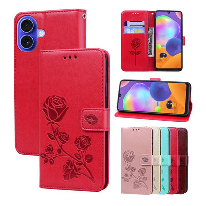 Rose Embossed Flip PU Leather Phone Case, For iPhone 18 Pro / 17 Pro, For iPhone 18 Pro Max / 17 Pro Max, For iPhone 17e / 16e, For iPhone 17