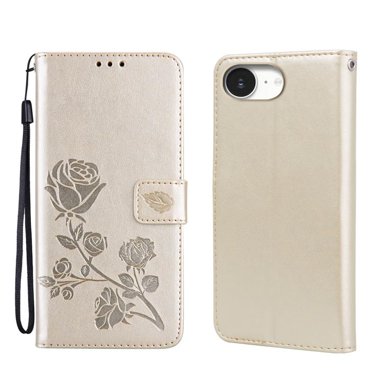 Rose Embossed Flip PU Leather Phone Case, For iPhone 18 Pro / 17 Pro, For iPhone 18 Pro Max / 17 Pro Max, For iPhone 17e / 16e, For iPhone 17