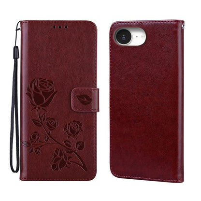 Rose Embossed Flip PU Leather Phone Case, For iPhone 18 Pro / 17 Pro, For iPhone 18 Pro Max / 17 Pro Max, For iPhone 17e / 16e, For iPhone 17