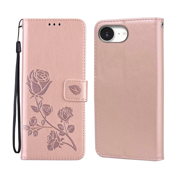 Rose Embossed Flip PU Leather Phone Case, For iPhone 18 Pro / 17 Pro, For iPhone 18 Pro Max / 17 Pro Max, For iPhone 17e / 16e, For iPhone 17