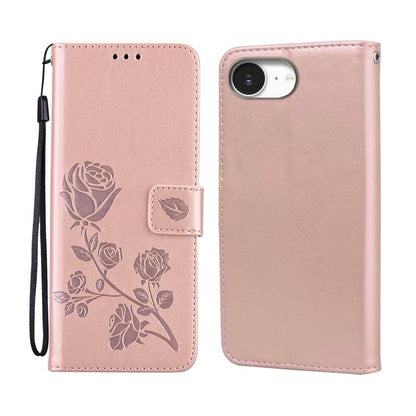 Rose Embossed Flip PU Leather Phone Case, For iPhone 18 Pro / 17 Pro, For iPhone 18 Pro Max / 17 Pro Max, For iPhone 17e / 16e, For iPhone 17