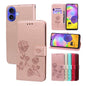 Rose Embossed Flip PU Leather Phone Case, For iPhone 16 Pro Max, For iPhone 16 Pro, For iPhone 16 Plus, For iPhone 16
