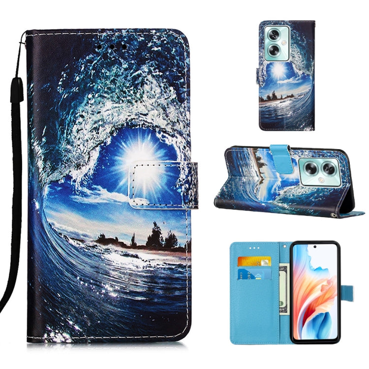 Colored Drawing Pattern Plain Weave Leather Phone Case