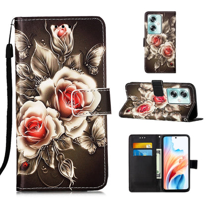Colored Drawing Pattern Plain Weave Leather Phone Case, For OPPO Find X7 Ultra, For OPPO Reno9 A JP Version, For OPPO A79 5G