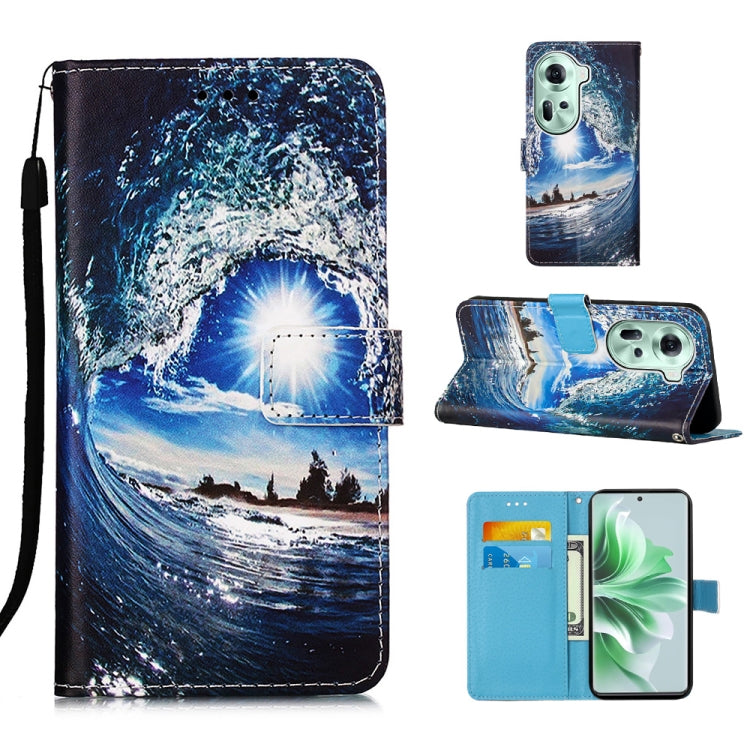 Colored Drawing Pattern Plain Weave Leather Phone Case