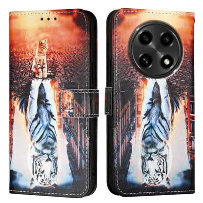 Colored Drawing Pattern Plain Weave Leather Phone Case