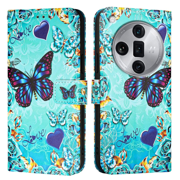 Colored Drawing Pattern Plain Weave Leather Phone Case, For OPPO Find X7 Ultra, For OPPO Reno9 A JP Version, For OPPO A79 5G