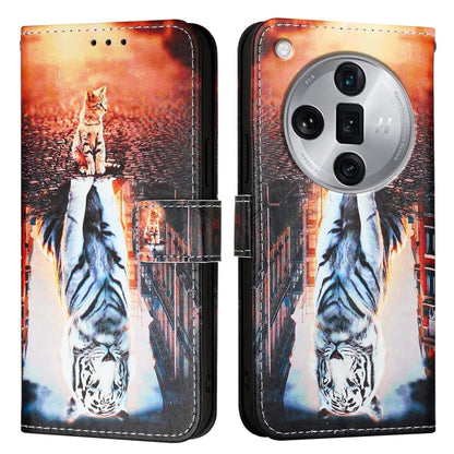 Colored Drawing Pattern Plain Weave Leather Phone Case, For OPPO Find X7 Ultra, For OPPO Reno9 A JP Version, For OPPO A79 5G