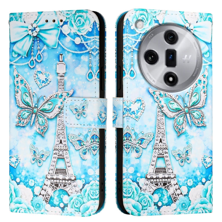 Colored Drawing Pattern Plain Weave Leather Phone Case, For OPPO Find X7, For OPPO Reno11 5G Global, For OPPO Reno11 Pro 5G Global