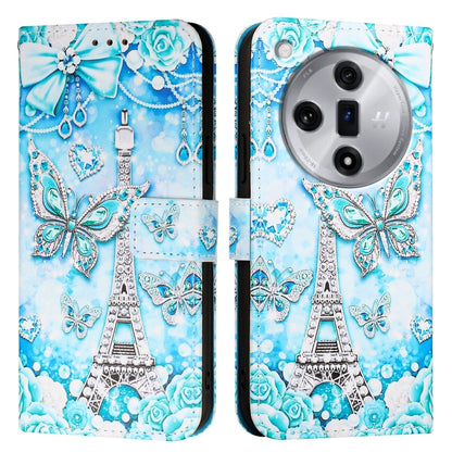 Colored Drawing Pattern Plain Weave Leather Phone Case, For OPPO Find X7, For OPPO Reno11 5G Global, For OPPO Reno11 Pro 5G Global