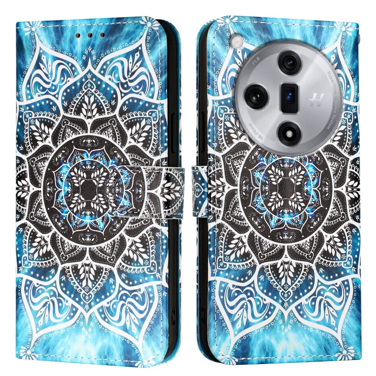 Colored Drawing Pattern Plain Weave Leather Phone Case, For OPPO Find X7, For OPPO Reno11 5G Global, For OPPO Reno11 Pro 5G Global