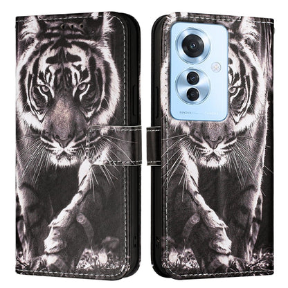 Colored Drawing Pattern Plain Weave Leather Phone Case