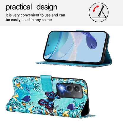 Colored Drawing Pattern Plain Weave Leather Phone Case, For OPPO K12x 5G Global, For OPPO A3 Pro 5G India, For OPPO Reno12 F Global