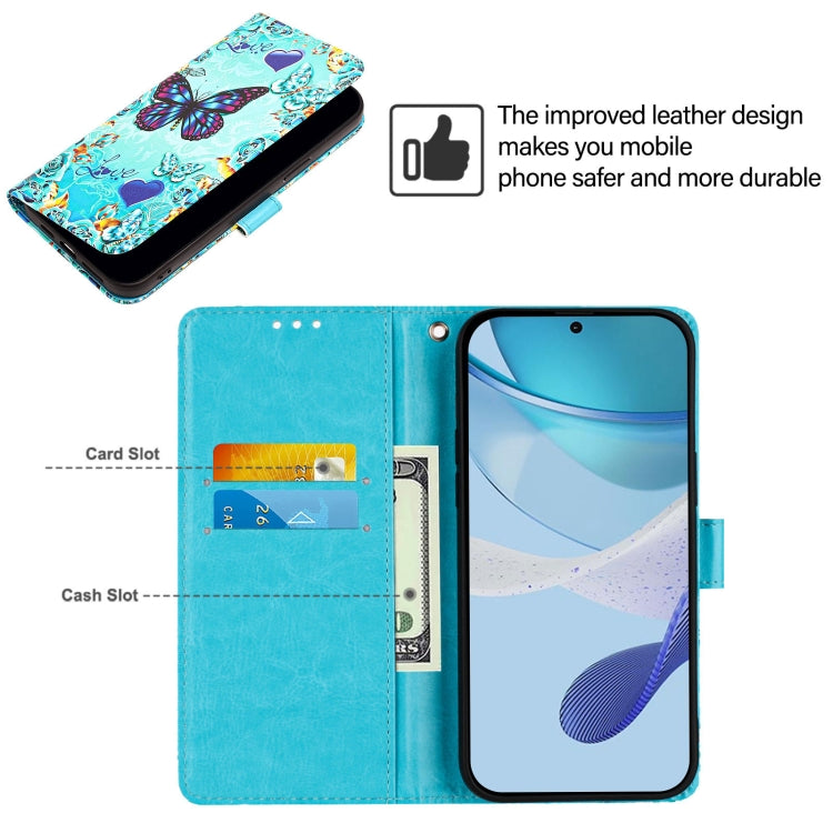 Colored Drawing Pattern Plain Weave Leather Phone Case, For OPPO K12x 5G Global, For OPPO A3 Pro 5G India, For OPPO Reno12 F Global