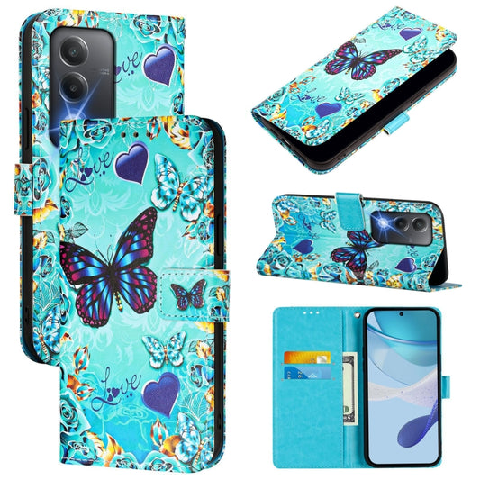Colored Drawing Pattern Plain Weave Leather Phone Case, For OPPO K12x 5G Global, For OPPO A3 Pro 5G India, For OPPO Reno12 F Global