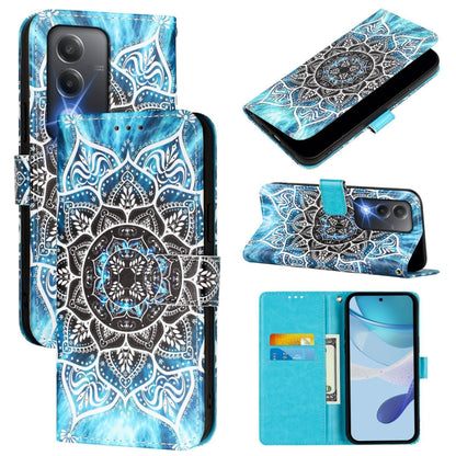 Colored Drawing Pattern Plain Weave Leather Phone Case, For OPPO K12x 5G Global, For OPPO A3 Pro 5G India, For OPPO Reno12 F Global