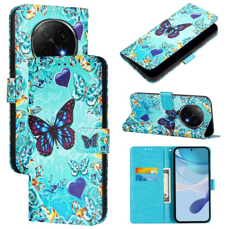 Colored Drawing Pattern Plain Weave Leather Phone Case, For OPPO Reno13 F 5G Global, For OPPO A5 Pro China, For OPPO A80 5G EU Version