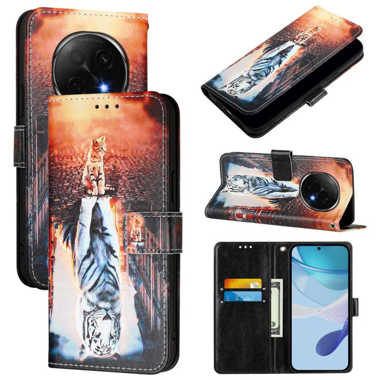 Colored Drawing Pattern Plain Weave Leather Phone Case, For OPPO Reno13 F 5G Global, For OPPO A5 Pro China, For OPPO A80 5G EU Version