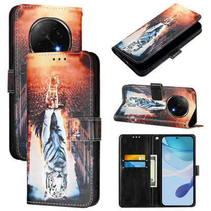 Colored Drawing Pattern Plain Weave Leather Phone Case, For OPPO Reno13 F 5G Global, For OPPO A5 Pro China, For OPPO A80 5G EU Version