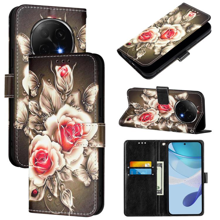 Colored Drawing Pattern Plain Weave Leather Phone Case, For OPPO Reno13 F 5G Global, For OPPO A5 Pro China, For OPPO A80 5G EU Version