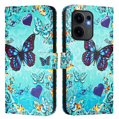Colored Drawing Pattern Plain Weave Leather Phone Case, For OPPO Reno13 F 5G Global, For OPPO A5 Pro China, For OPPO A80 5G EU Version