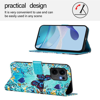 Colored Drawing Pattern Plain Weave Leather Phone Case, For OPPO Reno13 F 5G Global, For OPPO A5 Pro China, For OPPO A80 5G EU Version