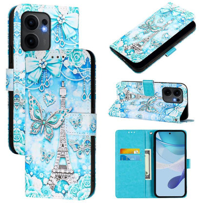Colored Drawing Pattern Plain Weave Leather Phone Case, For OPPO Reno13 F 5G Global, For OPPO A5 Pro China, For OPPO A80 5G EU Version