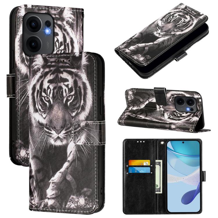 Colored Drawing Pattern Plain Weave Leather Phone Case, For OPPO Reno13 F 5G Global, For OPPO A5 Pro China, For OPPO A80 5G EU Version