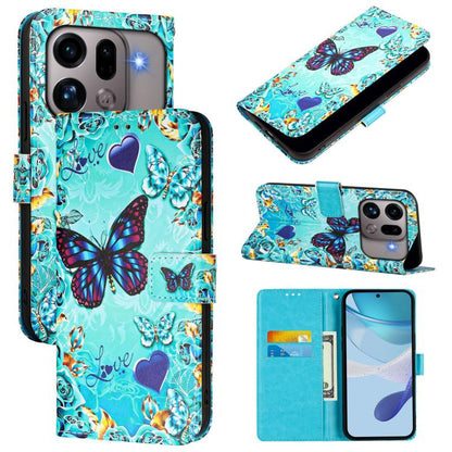 Colored Drawing Pattern Plain Weave Leather Phone Case, For OPPO Find X9s Pro, For OPPO Find X9 Ultra, For OPPO Find X9