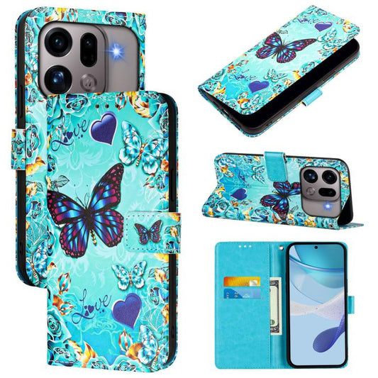 Colored Drawing Pattern Plain Weave Leather Phone Case, For OPPO Find X9s Pro, For OPPO Find X9 Ultra, For OPPO Find X9