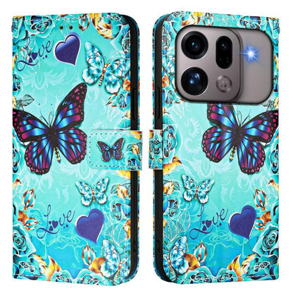 Colored Drawing Pattern Plain Weave Leather Phone Case, For OPPO Find X9s Pro, For OPPO Find X9 Ultra, For OPPO Find X9