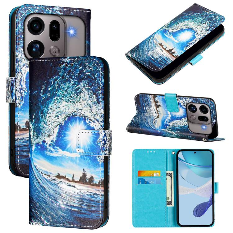 Colored Drawing Pattern Plain Weave Leather Phone Case, For OPPO Find X9s Pro, For OPPO Find X9 Ultra, For OPPO Find X9