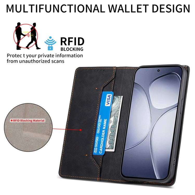 Business Solid Color Magnetic RFID Leather Phone Case, For Redmi K70 Ultra, For Redmi Note 13 Pro 4G