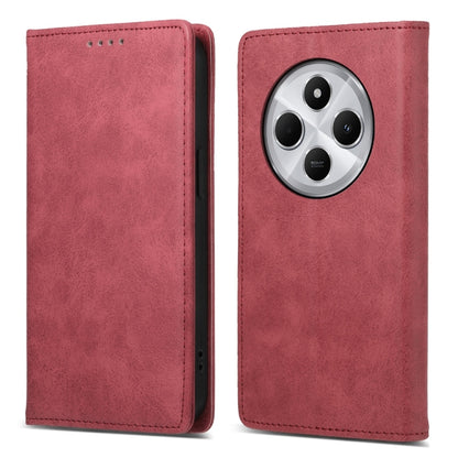 Business Solid Color Magnetic RFID Leather Phone Case, For Redmi Note 14 4G 164.84mm, For Redmi Note 14 Pro 4G, For Redmi Note 14 4G 163.25mm Global, For Redmi 14C 4G