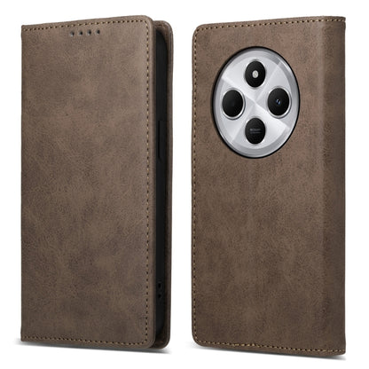 Business Solid Color Magnetic RFID Leather Phone Case, For Redmi Note 14 4G 164.84mm, For Redmi Note 14 Pro 4G, For Redmi Note 14 4G 163.25mm Global, For Redmi 14C 4G