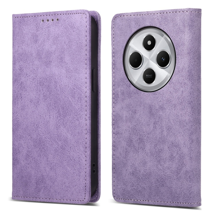 Business Solid Color Magnetic RFID Leather Phone Case, For Redmi Note 14 4G 164.84mm, For Redmi Note 14 Pro 4G, For Redmi Note 14 4G 163.25mm Global, For Redmi 14C 4G