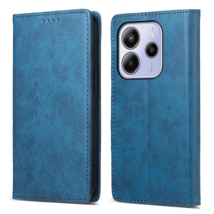 Business Solid Color Magnetic RFID Leather Phone Case, For Redmi Note 14 4G 164.84mm, For Redmi Note 14 Pro 4G, For Redmi Note 14 4G 163.25mm Global, For Redmi 14C 4G