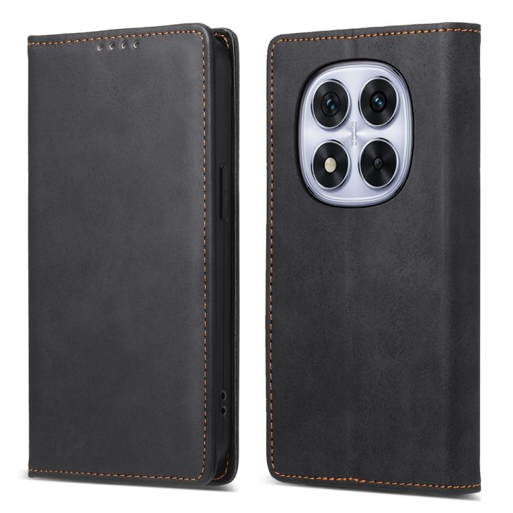Business Solid Color Magnetic RFID Leather Phone Case, For Redmi Note 14 4G 164.84mm, For Redmi Note 14 Pro 4G, For Redmi Note 14 4G 163.25mm Global, For Redmi 14C 4G