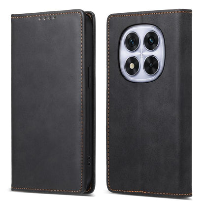 Business Solid Color Magnetic RFID Leather Phone Case, For Redmi Note 14 4G 164.84mm, For Redmi Note 14 Pro 4G, For Redmi Note 14 4G 163.25mm Global, For Redmi 14C 4G