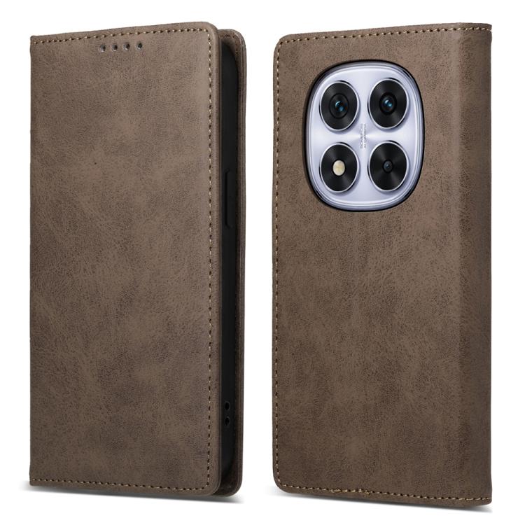 Business Solid Color Magnetic RFID Leather Phone Case, For Redmi Note 14 4G 164.84mm, For Redmi Note 14 Pro 4G, For Redmi Note 14 4G 163.25mm Global, For Redmi 14C 4G