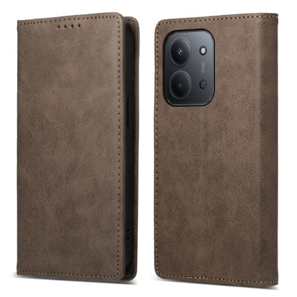Business Solid Color Magnetic RFID Leather Phone Case, For Redmi 15 5G Global / 15 4G SEA 169.5mm, For Redmi 15 5G / 4G EU 171mm, For Redmi 15C 5G / 4G Global 171mm / Poco C85 4G, For Redmi A5 4G 171.7mm / Xiaomi Poco C71