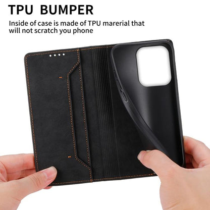 Business Solid Color Magnetic RFID Leather Phone Case