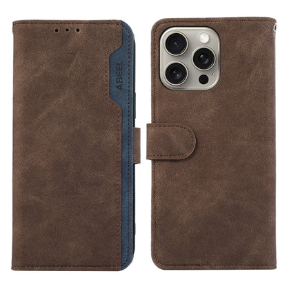 ABEEL Color Block Magnetic RFID Leather Phone Case, For iPhone 12 / 12 Pro, For iPhone 12 Pro Max