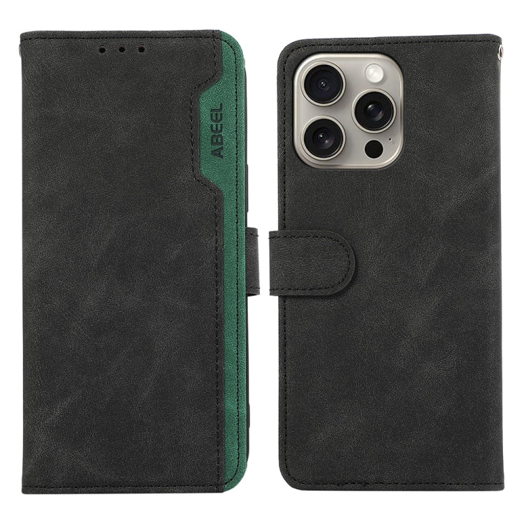 ABEEL Color Block Magnetic RFID Leather Phone Case, For iPhone 12 / 12 Pro, For iPhone 12 Pro Max