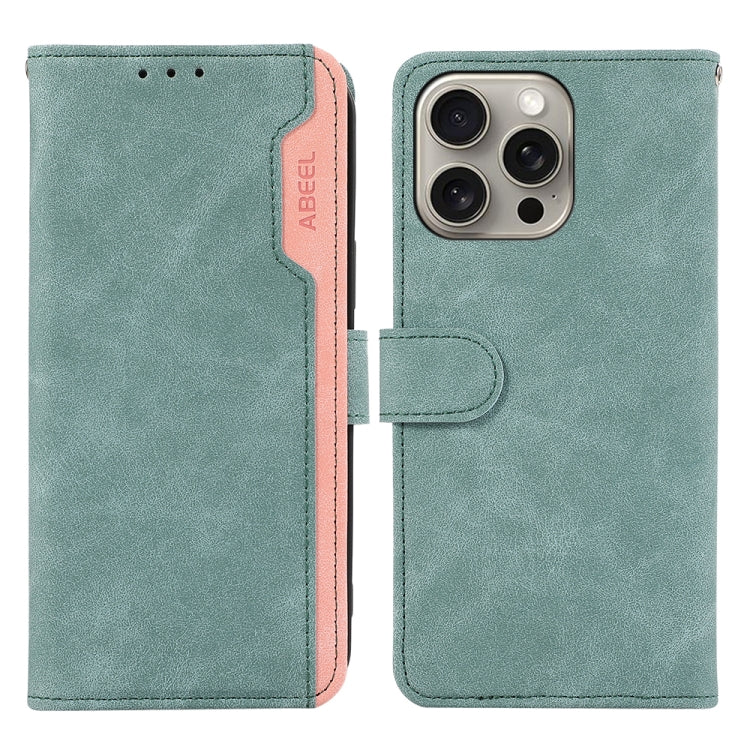 ABEEL Color Block Magnetic RFID Leather Phone Case, For iPhone 12 / 12 Pro, For iPhone 12 Pro Max