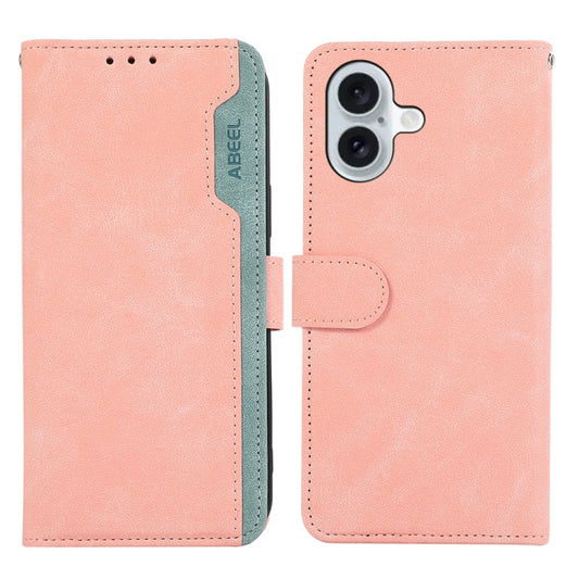 ABEEL Color Block Magnetic RFID Leather Phone Case, For iPhone 16, For iPhone 15 Pro Max, For iPhone 15 Pro, For iPhone 15 Plus